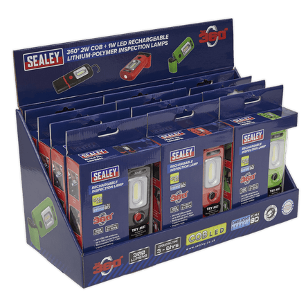 Sealey LED3601COMBO LED3601 Series Inspection Light Combination - Display Pack of 12 - LED3601COMBO - Sealey Tools UK - Workshop Tool Storage