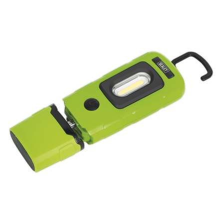 Sealey LED3601G Rechargeable 360° Inspection Light 3W COB & 1W SMD LED Green Lithium - Polymer - LED3601G - Sealey Tools UK - Workshop Tool Storage