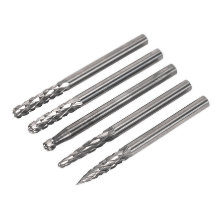 Sealey MCBSET01 Micro Carbide Burr Set 5pc - MCBSET01 - Sealey Tools UK - Workshop Tool Storage