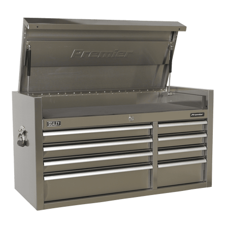 Sealey PTB104008SS Topchest 8 Drawer 1055mm Stainless Steel Heavy - Duty - PTB104008SS - Sealey Tools UK - Workshop Tool Storage