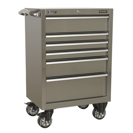 Sealey PTB67506SS Rollcab 6 Drawer 675mm Stainless Steel Heavy - Duty - PTB67506SS - Sealey Tools UK - Workshop Tool Storage