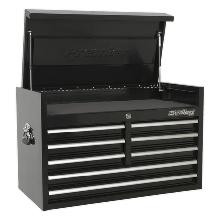 Sealey PTB91508 Topchest 8 Drawer 915mm Heavy - Duty Black - PTB91508 - Sealey Tools UK - Workshop Tool Storage