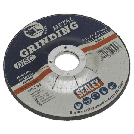 Sealey PTC/115G Grinding Disc 115 x 6mm 22mm Bore - PTC/115G - Sealey Tools UK - Workshop Tool Storage