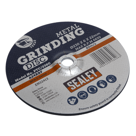 Sealey PTC/230G Grinding Disc 230 x 6mm 22mm Bore - PTC/230G - Sealey Tools UK - Workshop Tool Storage