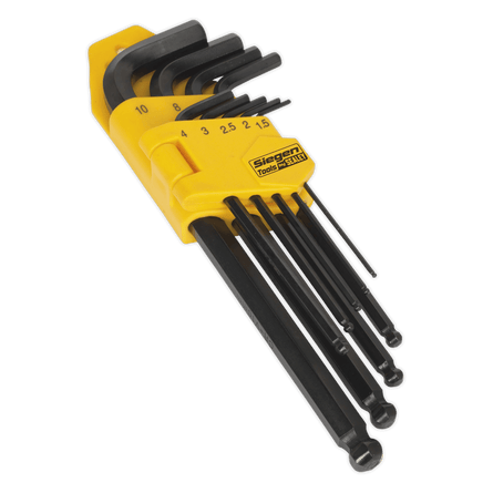 Sealey S01093 Ball - End Hex Key Set 9pc Long Metric - S01093 - Sealey Tools UK - Workshop Tool Storage