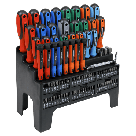 Sealey S01248 Screwdriver, Bit & Nut Driver Set 100pc - S01248 - Sealey Tools UK - Workshop Tool Storage