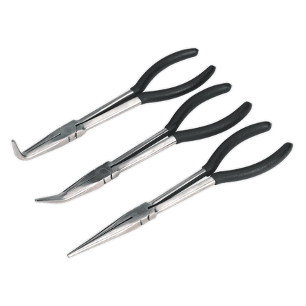 Sealey S0433 Needle Nose Pliers Set 3pc 275mm - S0433 - Sealey Tools UK - Workshop Tool Storage