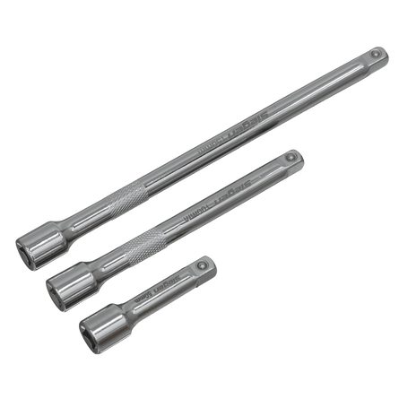 Sealey S0718 Extension Bar Set 3pc 1/4"Sq Drive - S0718 - Sealey Tools UK - Workshop Tool Storage