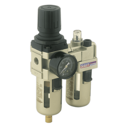 Sealey SA106 Air Filter/Regulator/Lubricator Max Airflow 60cfm - SA106 - Sealey Tools UK - Workshop Tool Storage