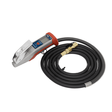 Sealey SA375 Digital Tyre Inflator 2.7m Hose with Clip - On Connector - SA375 - Sealey Tools UK - Workshop Tool Storage