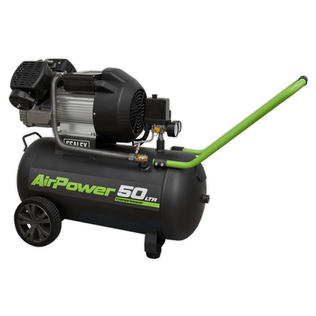 Sealey SAC5030VE Air Compressor 50L V - Twin Direct Drive 3hp - SAC5030VE - Sealey Tools UK - Workshop Tool Storage