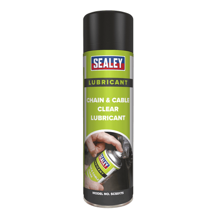 Sealey SCS017S Chain & Cable Clear Lubricant 500ml - SCS017S - Sealey Tools UK - Workshop Tool Storage