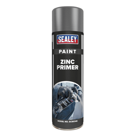 Sealey SCS034S Grey Zinc Primer Paint 500ml - SCS034S - Sealey Tools UK - Workshop Tool Storage