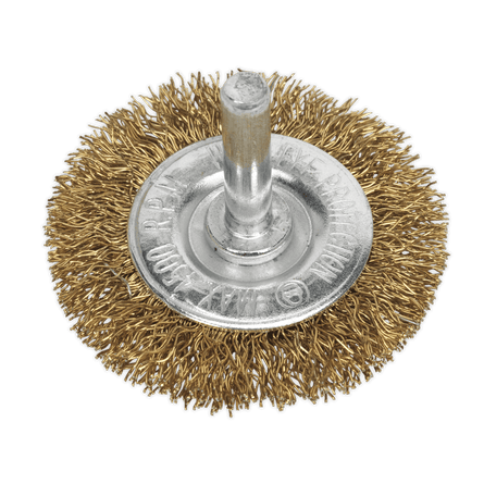 Sealey SFB50 Flat Wire Brush 50mm with 6mm Shaft - SFB50 - Sealey Tools UK - Workshop Tool Storage