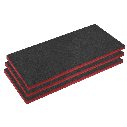 Sealey SFPK50R Easy Peel Shadow Foam® Red/Black 50mm - Pack of 3 - SFPK50R - Sealey Tools UK - Workshop Tool Storage