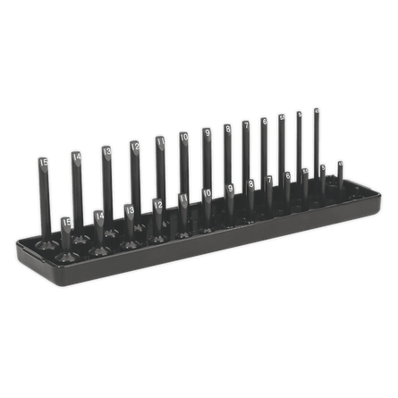 Sealey SH1414 Socket Holder 1/4"Sq Drive 4 - 15mm - SH1414 - Sealey Tools UK - Workshop Tool Storage