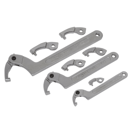 Sealey SMC2 Adjustable C Spanner - Hook & Pin Wrench Set 11pc - SMC2 - Sealey Tools UK - Workshop Tool Storage