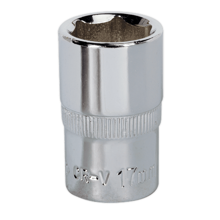 Sealey SP1217 WallDrive® Socket 17mm 1/2"Sq Drive Fully Polished - SP1217 - Sealey Tools UK - Workshop Tool Storage