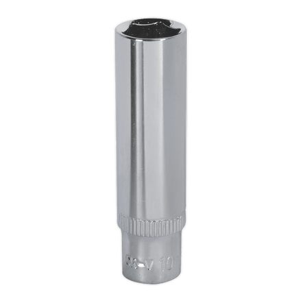 Sealey SP1410D WallDrive® Socket 10mm Deep 1/4"Sq Drive Fully Polished - SP1410D - Sealey Tools UK - Workshop Tool Storage