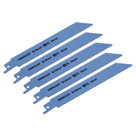 Sealey SRBR622AF Reciprocating Saw Blade Metal 150mm 24tpi - Pack of 5 - SRBR622AF - Sealey Tools UK - Workshop Tool Storage