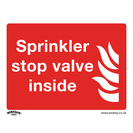 Sealey SS23V1 Safe Conditions Safety Sign - Sprinkler Stop Valve - Self - Adhesive Vinyl - SS23V1 - Sealey Tools UK - Workshop Tool Storage