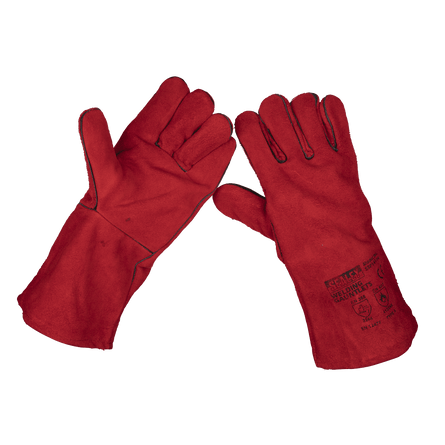 Sealey SSP141 Leather Welding Gauntlets Lined Pair - SSP141 - Sealey Tools UK - Workshop Tool Storage