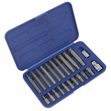 Sealey SX105 Ribe Bit Set 22pc 3/8" & 1/2"Sq Drive - SX105 - Sealey Tools UK - Workshop Tool Storage