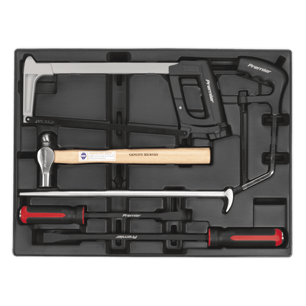 Sealey TBT30 Tool Tray with Pry Bar, Hammer & Hacksaw Set 6pc - TBT30 - Sealey Tools UK - Workshop Tool Storage