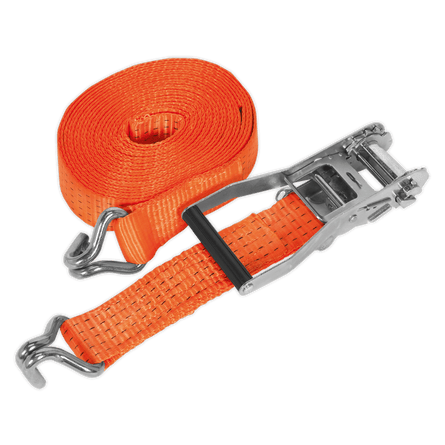 Sealey TD5010J Ratchet Tie Down 50mm x 10m Polyester Webbing 5000kg Breaking Strength - TD5010J - Sealey Tools UK - Workshop Tool Storage