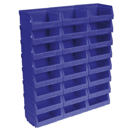 Sealey TPS124B Plastic Storage Bin 105 x 85 x 55mm - Blue Pack of 24 - TPS124B - Sealey Tools UK - Workshop Tool Storage