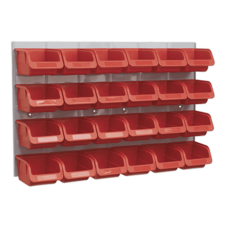 Sealey TPS130 Bin & Panel Combination 24 Bins - Red - TPS130 - Sealey Tools UK - Workshop Tool Storage