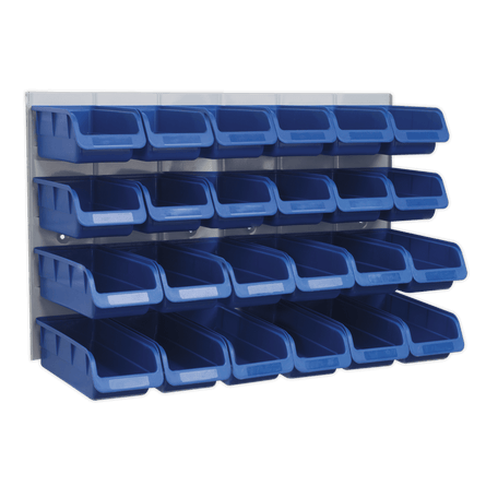 Sealey TPS131 Bin & Panel Combination 24 Bins - Blue - TPS131 - Sealey Tools UK - Workshop Tool Storage
