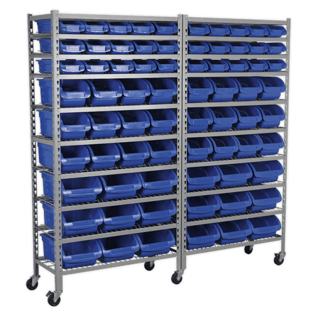 Sealey TPS72 Mobile Bin Storage System 72 Bins - TPS72 - Sealey Tools UK - Workshop Tool Storage