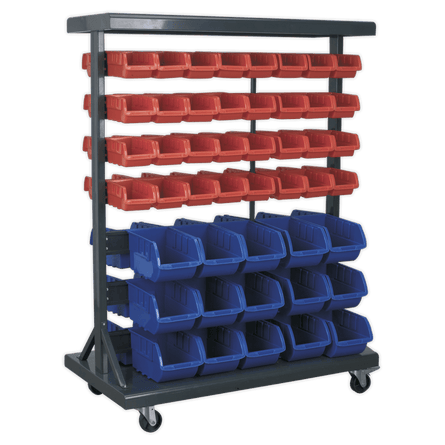 Sealey TPS94 Mobile Bin Storage System with 94 Bins - TPS94 - Sealey Tools UK - Workshop Tool Storage