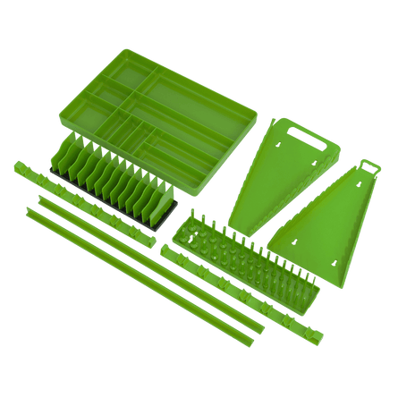 Sealey TSK01HV Tool Storage Organizer Set 9pc - Hi - Vis Green - TSK01HV - Sealey Tools UK - Workshop Tool Storage