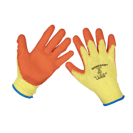 Sealey TSP121L/6 Super Grip Knitted Gloves Latex Palm (Large) - Pack of 6 Pairs - TSP121L/6 - Sealey Tools UK - Workshop Tool Storage