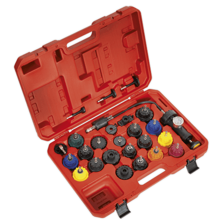 Sealey VS0011 Cooling System Pressure Test Kit 25pc - VS0011 - Sealey Tools UK - Workshop Tool Storage