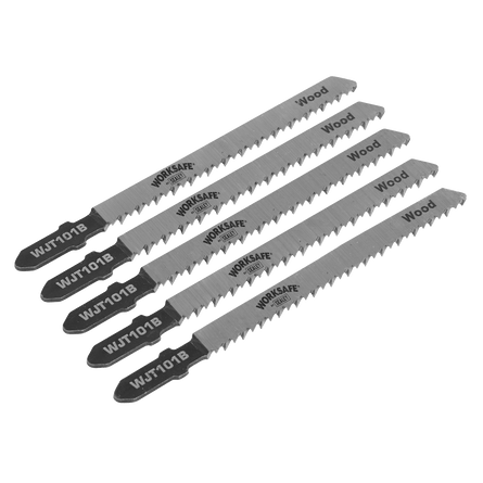 Sealey WJT101B Jigsaw Blade Wood & Plastics 75mm 10tpi - Pack of 5 - WJT101B - Sealey Tools UK - Workshop Tool Storage