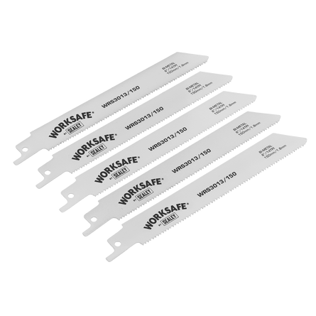 Sealey WRS3013/150 Reciprocating Saw Blade 150mm 14tpi - Pack of 5 - WRS3013/150 - Sealey Tools UK - Workshop Tool Storage