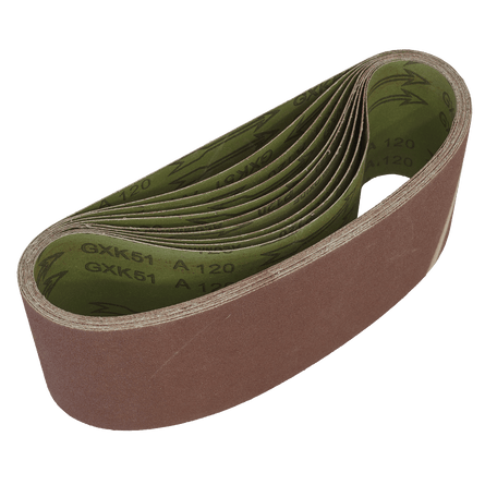 Sealey WSB61120 Sanding Belt 100 x 610mm 120Grit - Pack of 10 - WSB61120 - Sealey Tools UK - Workshop Tool Storage