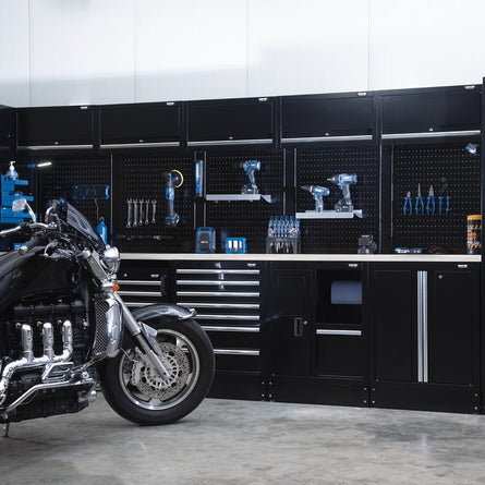 Draper BUNKER® 25‑Piece Modular Storage Combo – Choice of Hardwood or Stainless Steel Worktop