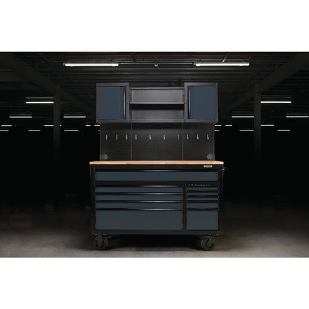 Draper BUNKER® 56" 10 Drawer Roller Workstation with Workbench – Gray or Light Gray
