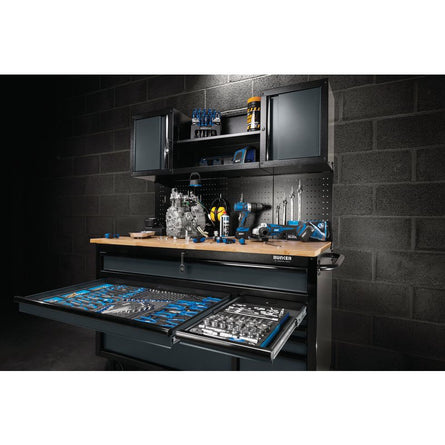 Draper BUNKER® 56" 10 Drawer Roller Workstation with Workbench – Gray or Light Gray