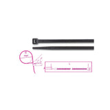 Bmgroup Black Uv Resistant Nylon Cable Ties 160 X 2.5 Mm - 1748N - BMN1625