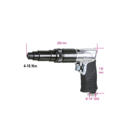 Beta Reversible Air Screwdriver 1/4 Inch Hex 4-16 Nm - 1935F