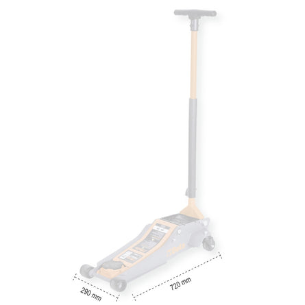 Beta Lowered hydraulic jack, 2 t, with 4 wheels - 3029/2T