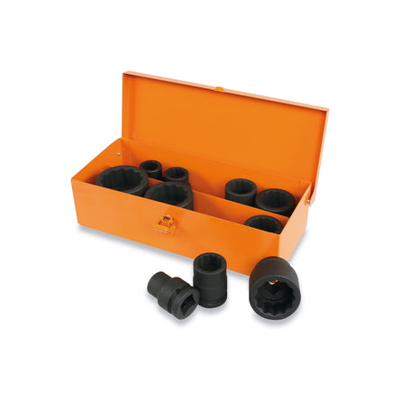 Beta 10 Piece 3/4 Inch Bi-Hex Impact Socket Set In Metal Case - 728B/C10