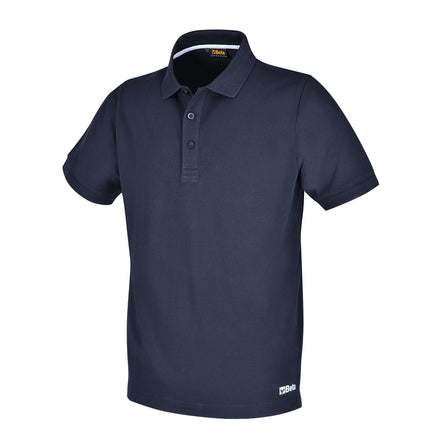 Beta Three-Button Piqué Cotton Work Polo Shirt Blue - 7552BL L