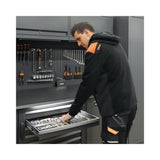 Beta Long-Zipped Hoodie Black With Anthracite Grey Inserts Size L - 7566NG - 7566NG L
