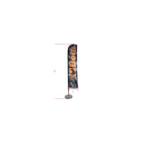 Betacollection Sail Flag 4 X 0.75 M With Chrome-Plated Pole And 50 Cm Grit Concrete Base - 9561V